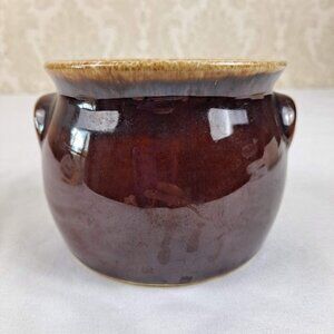 Hull Pottery Brown Drip Glaze Crock Oven Proof Vintage Made in USA